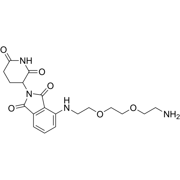 Структурная формула Талидомид-ПЭГ2-С2-NH2, CAS 2093416-32-9, формула C19H24N4O6