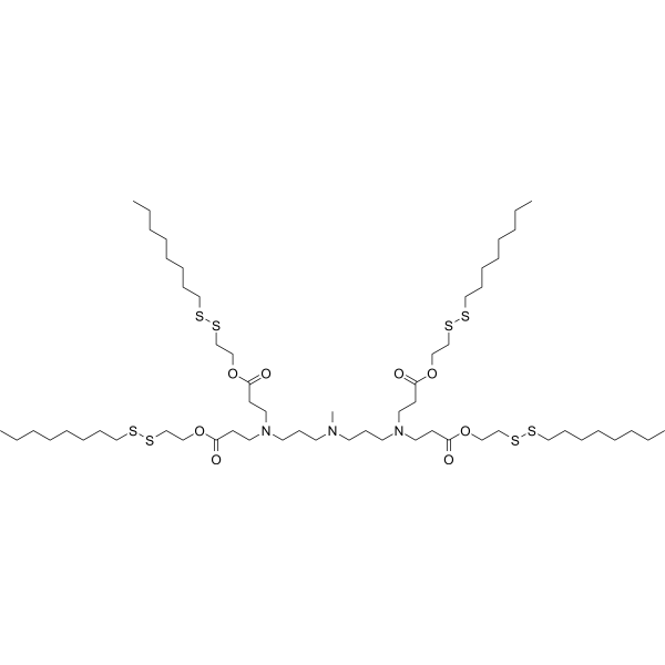 Структурная формула 306-O12B (Triscormin), CAS 2566523-06-4, формула C59H115N3O8S8