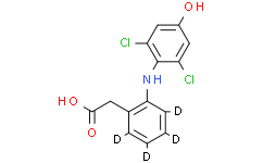 Структурная формула 4'-Hydroxy diclofenac D4, CAS 254762-27-1, формула C14H11NO3Cl2