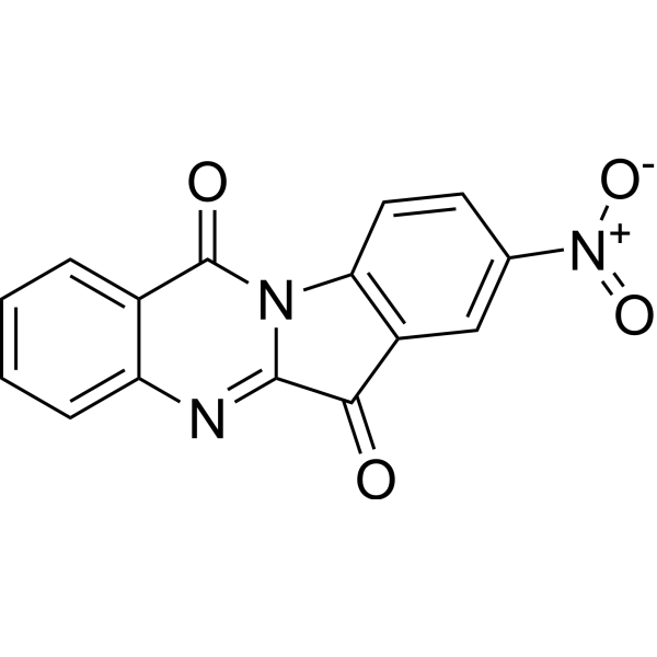 Структурная формула GNF-PF-3777 (8-нитротриптантрин, CAS 77603-42-0, формула C15H7N3O4