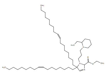Структурная формула A18-Iso5-2DC18, который может не только надежно доставлять мрнк-вакцины, но и активировать путь стимулятора генов интерферона (STING, CAS 2412492-09-0, формула C50H93N3O2