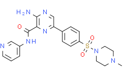 Структурная формула AZD2858, CAS 486424-20-8, формула C21H23N7O3S
