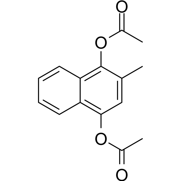 Структурная формула Ацетоменафтон, CAS 573-20-6, формула C15H14O4