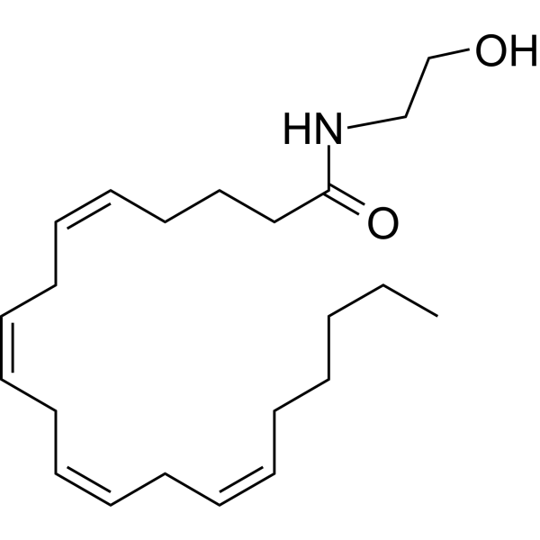 Структурная формула Анандамид, CAS 94421-68-8, формула C22H35NO3