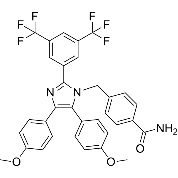 Структурная формула Апоптозола, CAS 1054543-47-3, формула C33H25F6N3O3