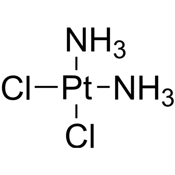 Структурная формула Цисплатин, CAS 15663-27-1, формула Cl2H4N2Pt
