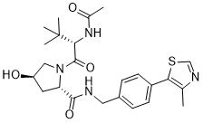 Структурная формула VH-032 (лиганд 1 VHL, CAS 1448188-62-2, формула C24H32N4O4S