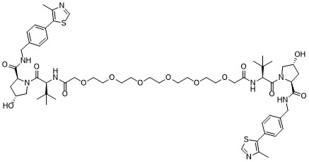 Структурная формула Homo-PROTAC pVHL30 degrader 1, CAS 2244684-49-7, формула C58H82N8O14S2