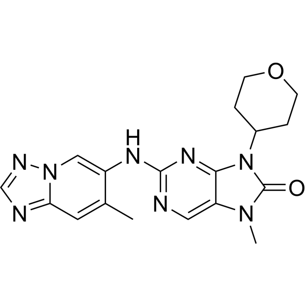 Структурная формула AZD-7648, CAS 2230820-11-6, формула C18H20N8O2