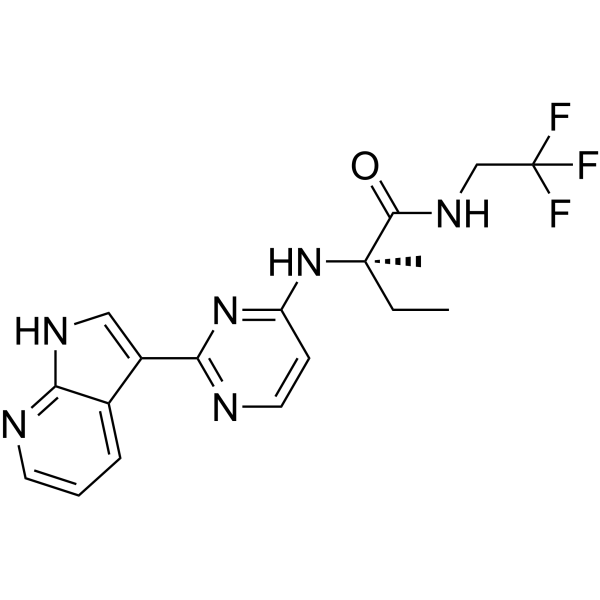 Структурная формула Seltorexant, CAS 1293281-49-8, формула C21H22FN7O