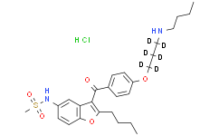 Структурная формула Debutyldronedarone D6 hydrochloride, CAS 1346598-70-6, формула C27H30D6N2O5S.HCl