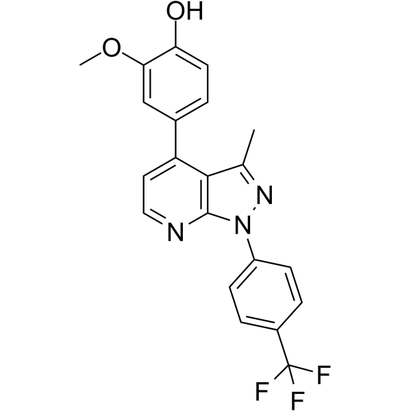 Структурная формула ML303, CAS 1638211-04-7, формула C21H16F3N3O2