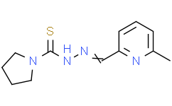Структурная формула N-[(6-methylpyridin-2-yl)methylideneamino]pyrrolidine-1-carbothioamide, CAS 907549-72-8, формула C12H16N4S