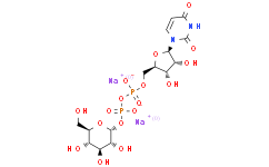 Структурная формула Uridine 5′-diphosphoglucose, CAS 28053-08-9, формула C15H22N2O17P2Na2