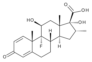 Структурная формула Дексаметазоновая кислота, CAS 37927-01-8, формула C21H27FO5