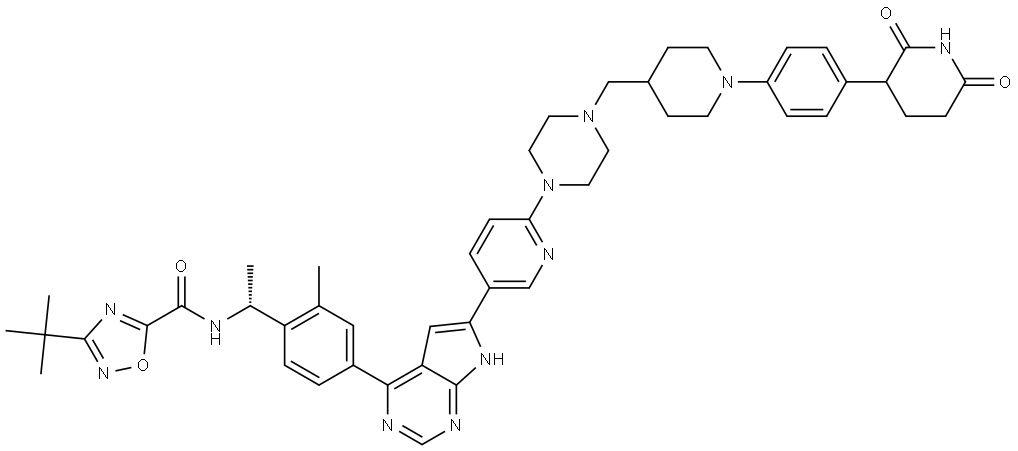 Структурная формула PROTAC BTK Degrader-11, CAS 2736508-94-2, формула C48H55N11O4