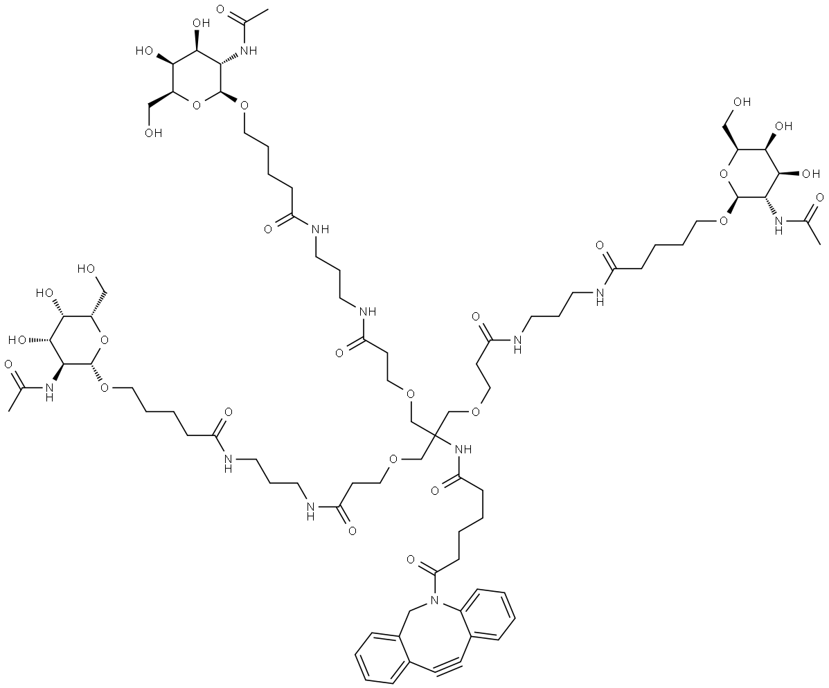 Структурная формула Tri-GalNAc-DBCO, CAS 2999748-27-3, формула C82H127N11O29