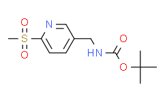 Структурная формула tert-butyl ((5-(methylsulfonyl)pyridin-2-yl)methyl)carbamate, CAS 2386099-85-8, формула C12H18N2O4S
