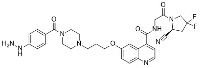 Структурная формула HYNIC-FAPI-04, формула C31H34F2N8O4