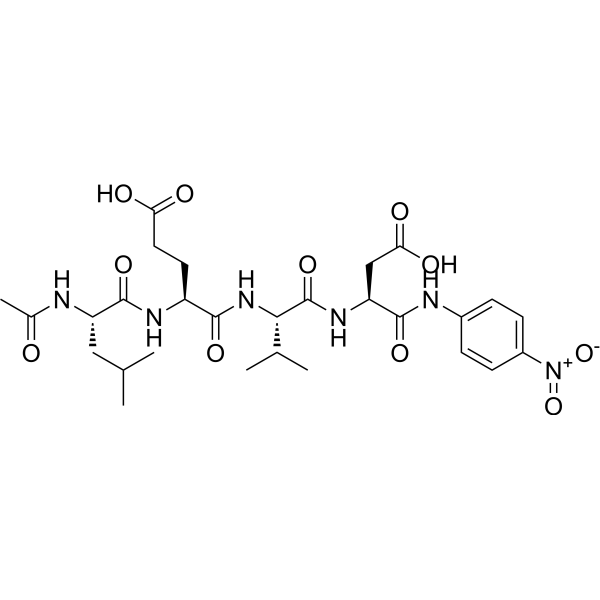 Структурная формула Ac-LEVD-pNA（caspase-4 substrate), CAS 189684-49-9, формула C28H40N6O11