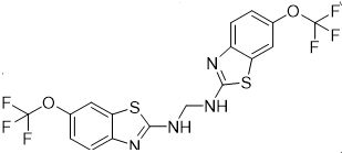 Структурная формула N,N'-Bis(6-(trifluoromethoxy)benzo[d]thiazol-2-yl)methanediamine