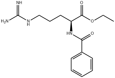 Структурная формула N-Α-бензоил-L-ARGININE этил эфир гидрохлорид, CAS 971-21-1, формула C15H22N4O3