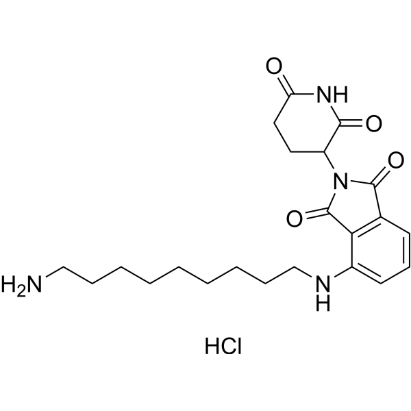 Структурная формула Гидрохлорид талидомида-NH-C9-NH2, CAS 2305936-77-8, формула C22H31ClN4O4