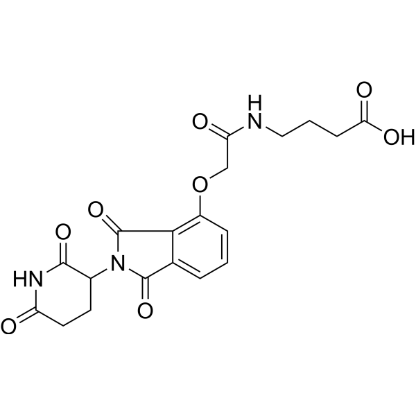 Структурная формула Талидомид-O-амидо-C3-COOH, CAS 2308035-51-8, формула C19H19N3O8