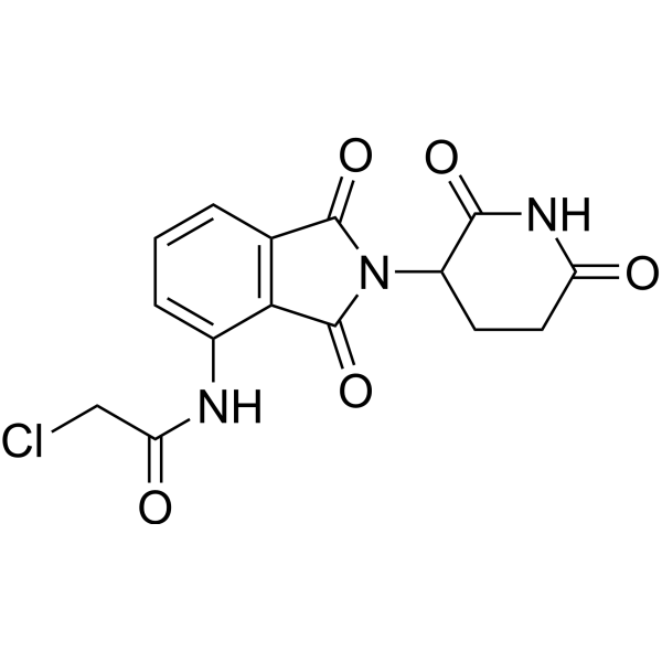 Структурная формула Помалидомид-COCH2Cl, CAS 444287-84-7, формула C15H12ClN3O5