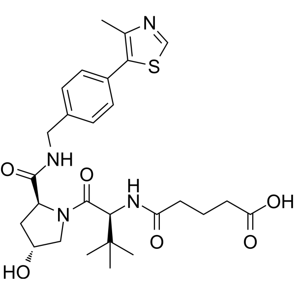 Структурная формула (S,R,S)-AHPC-C3-COOH (соединение 28i, CAS 2172819-73-5, формула C27H36N4O6S