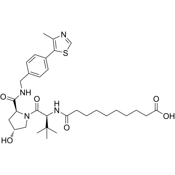 Структурная формула VH032-C7-COOH, CAS 2172819-77-9, формула C32H46N4O6S