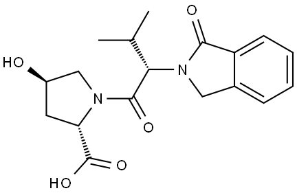 Структурная формула L-Proline, 1-[(2s)-2-(1,3-дигидро-1-оксо-2h-изоиндол-2-Yl)-3-метил-1-Oxobutyl]-4-гидрокси-, (4r)-, CAS 2086298-32-8, формула C18H22N2O5