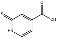 Структурная формула 2-Mercaptopyridine-4-карбоновая кислота, CAS 18616-05-2, формула C6H5NO2S