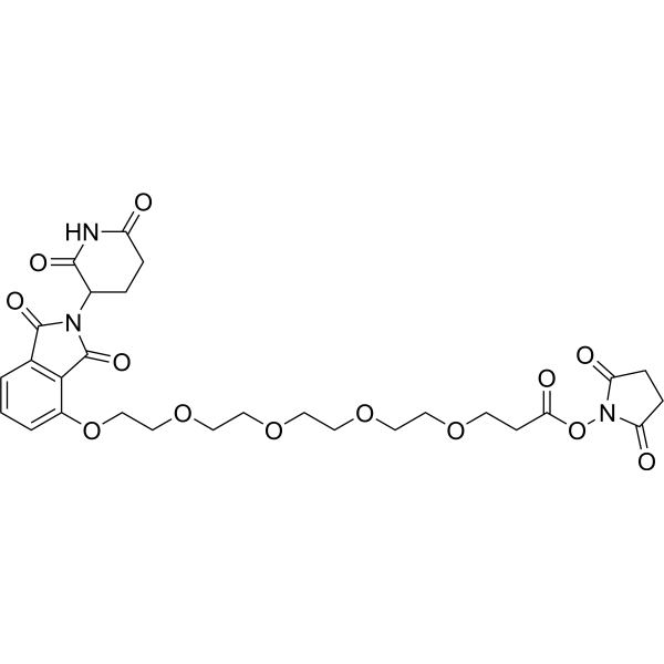 Структурная формула Эфир талидомид-O-PEG4-NHS, CAS 2411681-88-2, формула C28H33N3O13