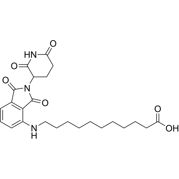 Структурная формула Талидомид-NH-C10-COOH (соединение 6b, CAS 2428400-33-1, формула C24H31N3O6