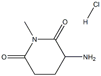Структурная формула 3-амино-1-Methylpiperidine-2,6-Dione гидрохлорид, CAS 1909304-98-8, формула C6H11ClN2O2