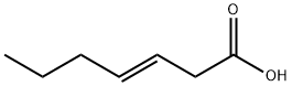 Структурная формула (E)-hept-3-enoic кислота, CAS 28163-84-0, формула C7H12O2