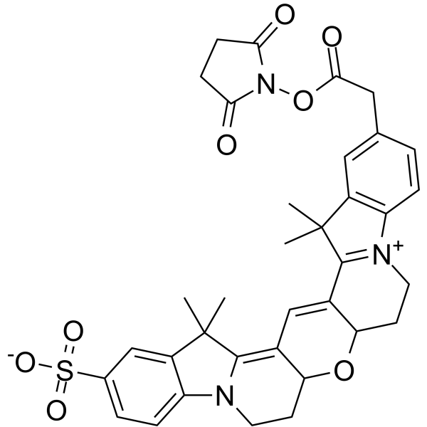 Структурная формула Эфир Cy3B NHS, CAS 228272-52-4, формула C35H35N3O8S