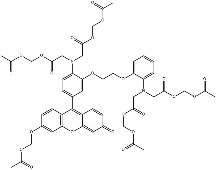 Структурная формула Fluo-8 AM, CAS 1345980-40-6, формула C50H50N2O23