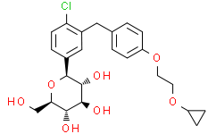 Структурная формула Bexagliflozin3, CAS 1118567-05-7, формула C24H29ClO7