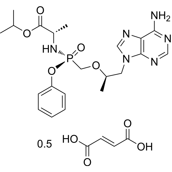 Структурная формула GS-7340 (тенофовир алафенамид, CAS 1392275-56-7, формула 2[C21H29N6O5P].C4H4O4