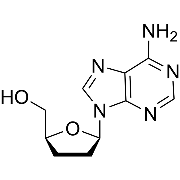 Структурная формула Dideoxyadenosine, CAS 4097-22-7, формула C10H13N5O2
