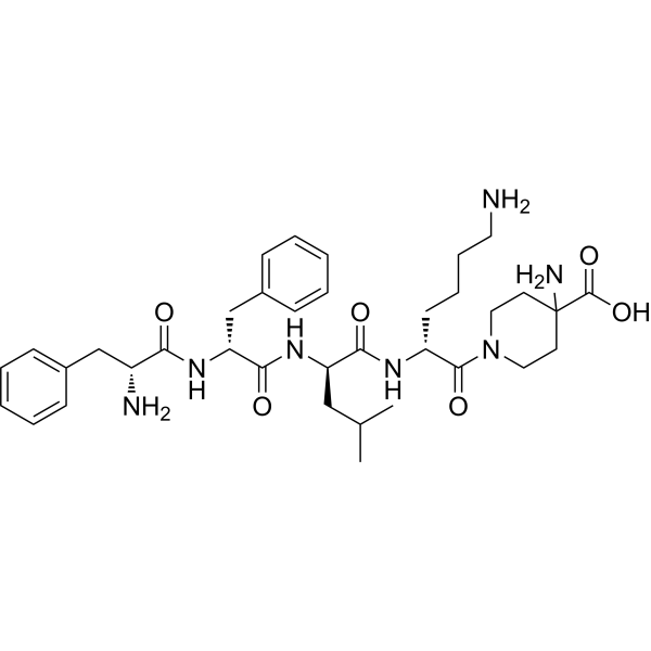 Структурная формула Дифеликефалин (CR-845; FE-202845, CAS 1024828-77-0, формула C36H53N7O6
