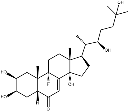 Структурная формула Экдизон (α-экдизон), основной стероидный гормон насекомых и трав, вызывает активацию минералокортикоидных рецепторов (MR) и, CAS 3604-87-3, формула C27H44O6