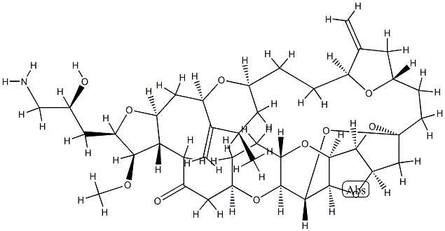 Структурная формула Мезилат эрибулина (мезилат E7389), синтетический аналог галихондрина B, проходящий III фазу клинических исследований рака молочной железы, CAS 253128-41-5, формула C40H59NO11