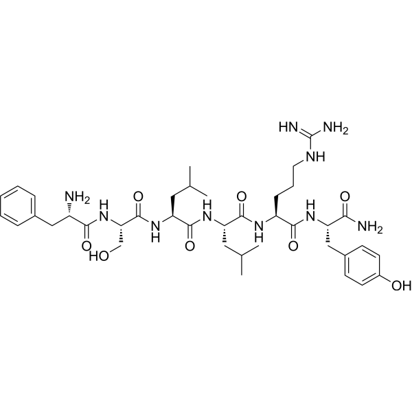 Структурная формула FSLLRY-NH2, CAS 245329-02-6, формула C39H60N10O8