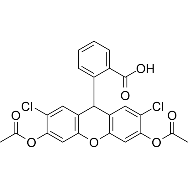Структурная формула H2DCFDA, CAS 4091-99-0, формула C24H16Cl2O7