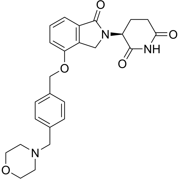 Структурная формула Ибердомид (CC-220, CAS 1323403-33-3, формула C25H27N3O5