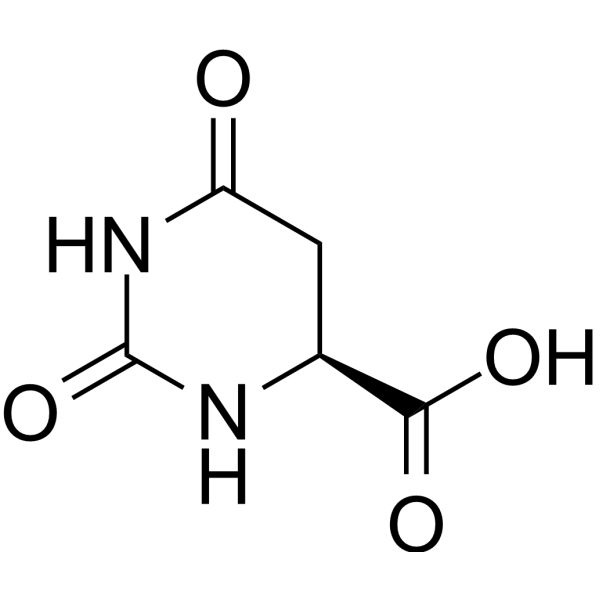 Структурная формула L-Дигидрооротовая кислота может, CAS 5988-19-2, формула C5H6N2O4