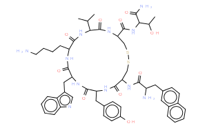 Структурная формула Lanreotide acetate, CAS 108736-35-2, формула C54H69N11O10S2